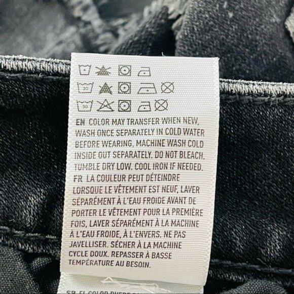 AE‎ American Eagle Hi Rise Shortie Shorts Womens 8 Black Lace Cut Off Denim - Picture 10 of 10